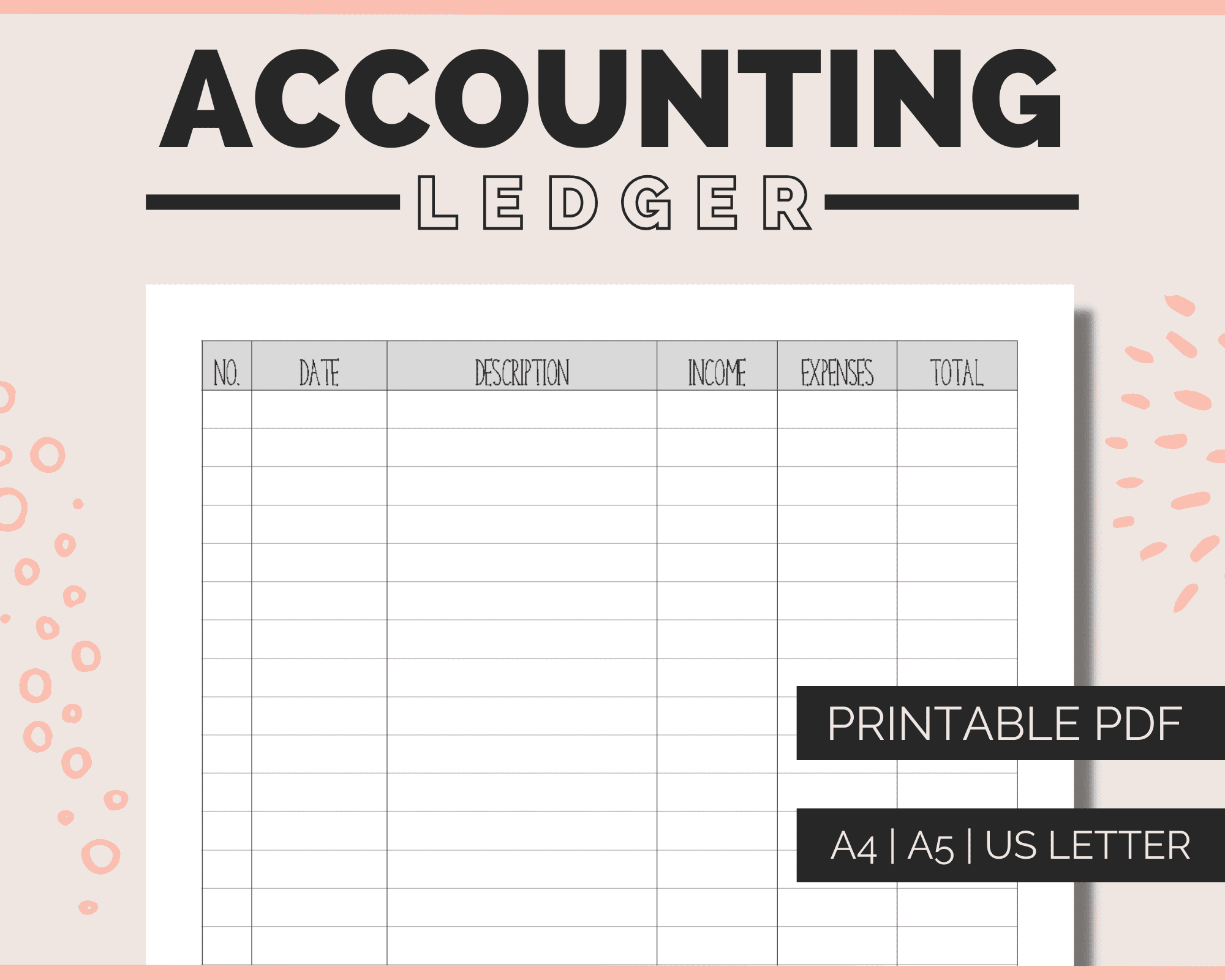 Printable Accounting Ledger