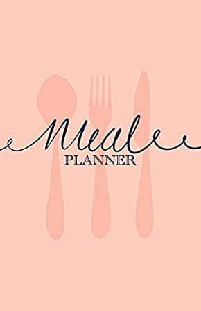 Coral Pink Knife Fork Meal Planner