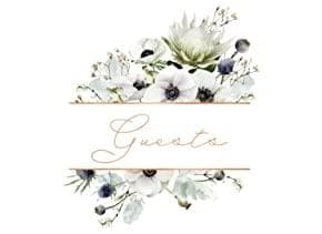 Guest Book with White Flowers