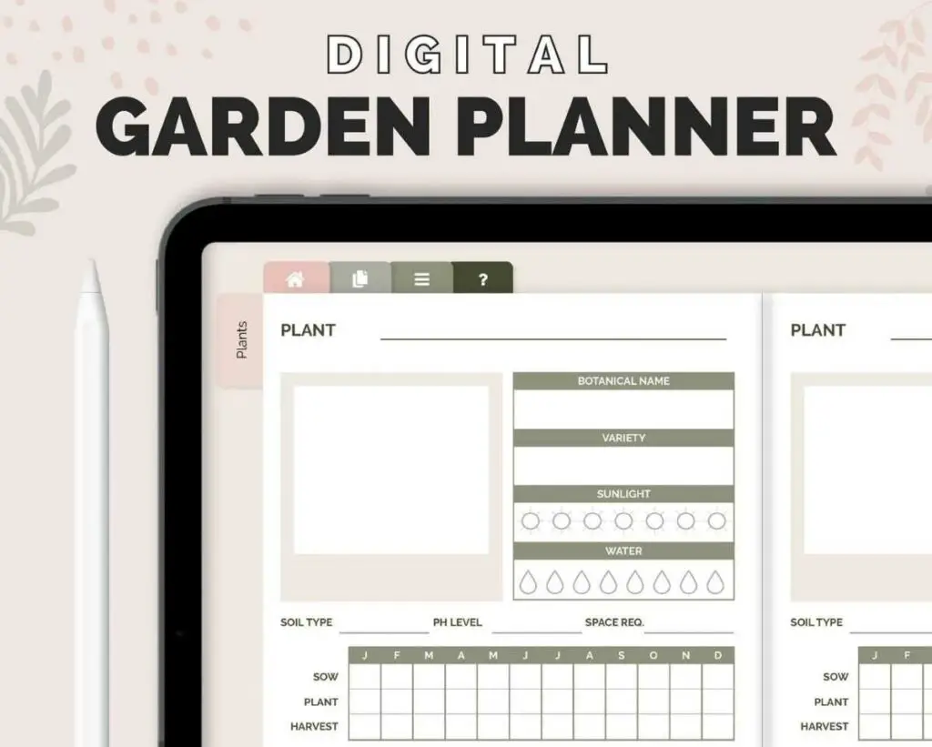 digital garden planner