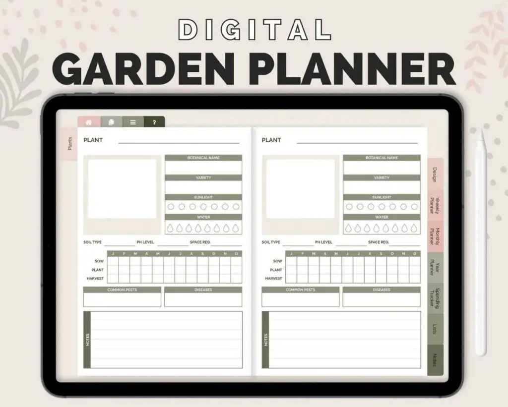 digital garden planner