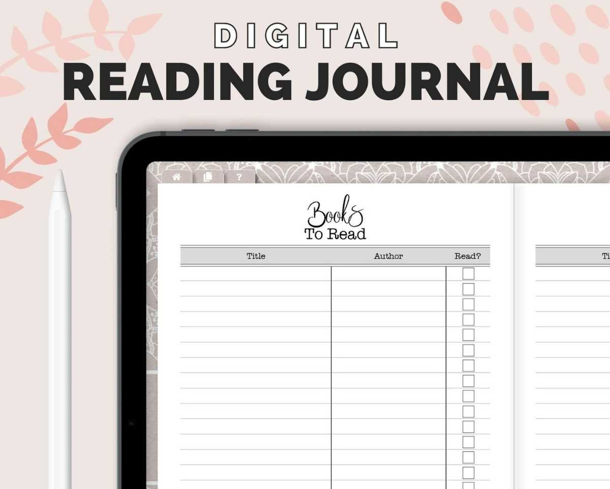 Digital Reading Journal for Goodnotes Just Plan Books