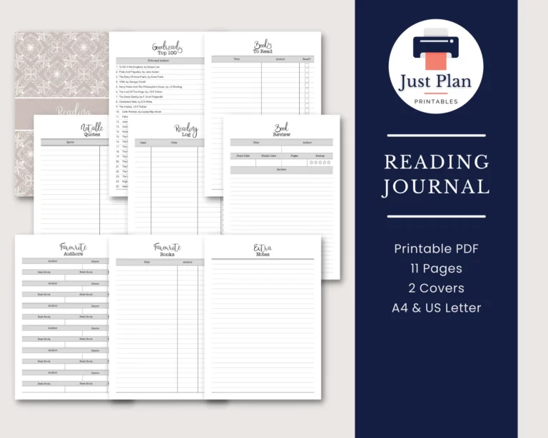 Printable Reading tracker template