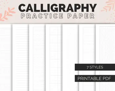 Calligraphy Practice Paper Printable - Just Plan Books