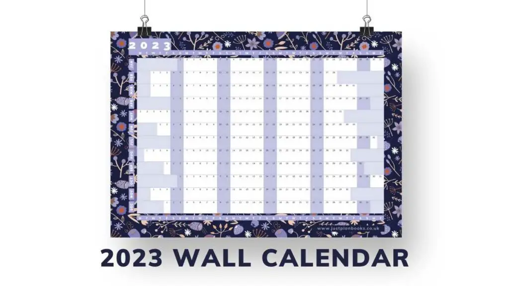 2023 Large Wall Calendar Blue